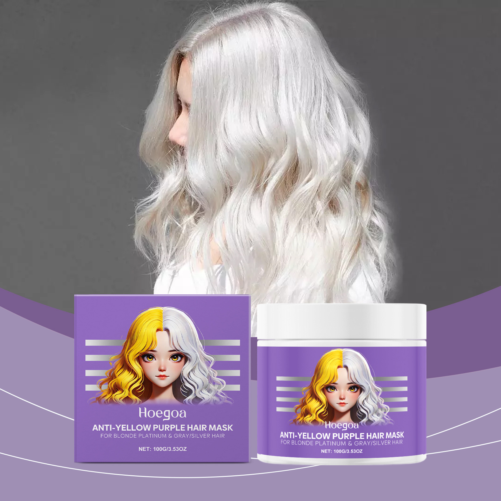 Deep Conditioner Mask - Purple Hair Mask Cover Gray Hair
