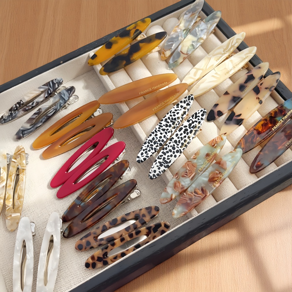 2pcs/Set Elegant Acetate Oval  - огляд і ціна Bobby Pin Bulk