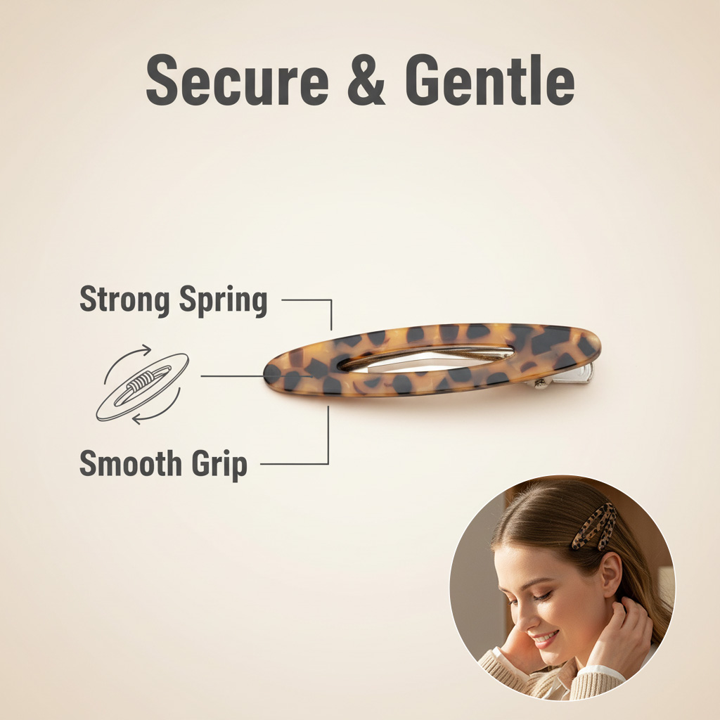 2pcs/Set Elegant Acetate Oval  - огляд і ціна Bobby Pin Bulk