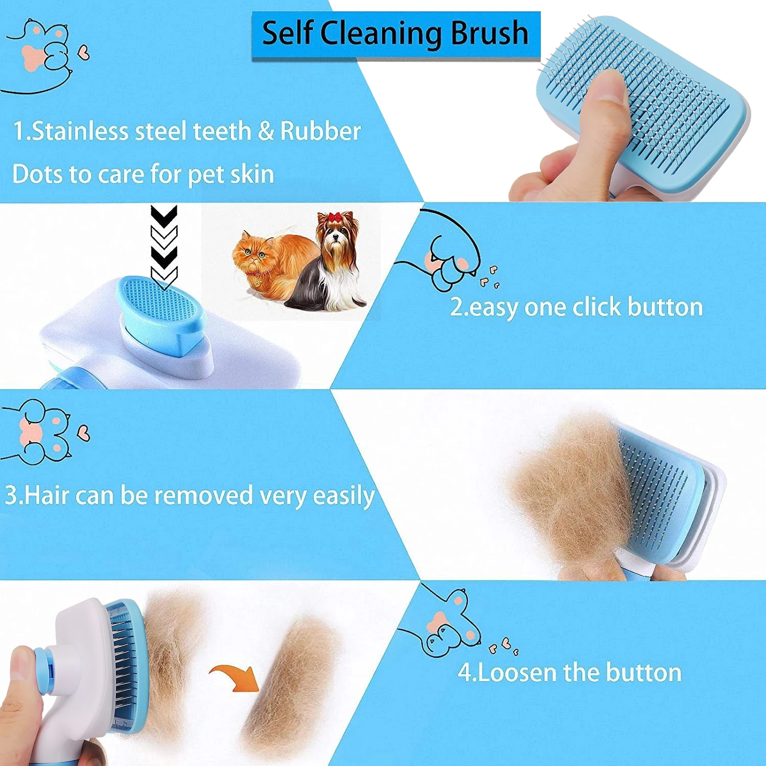 Dog Hair Remover Brush Cat Dog - огляд і ціна Hair Care Long Hair