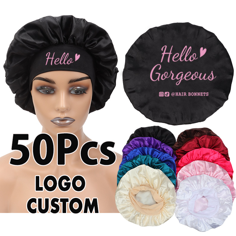 Satin Bonnet 50Pcs Wholesale H - огляд і ціна Hair Care Logo