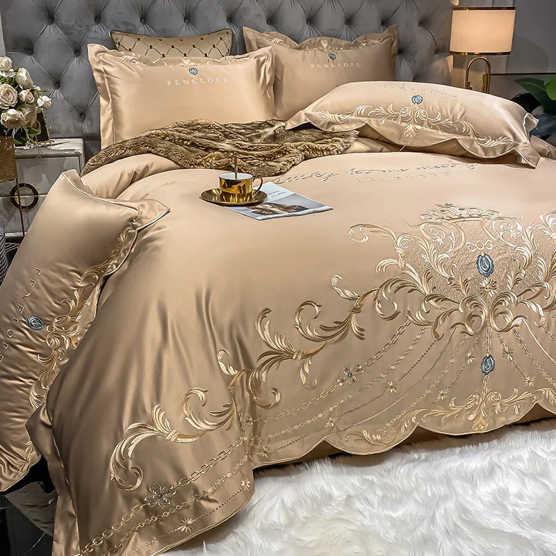 European-Style Bed Sheet Four- - огляд і ціна Satin Pillowcase Silk