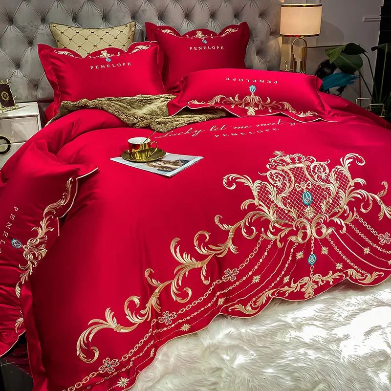 European-Style Bed Sheet Four- - огляд і ціна Satin Pillowcase Silk