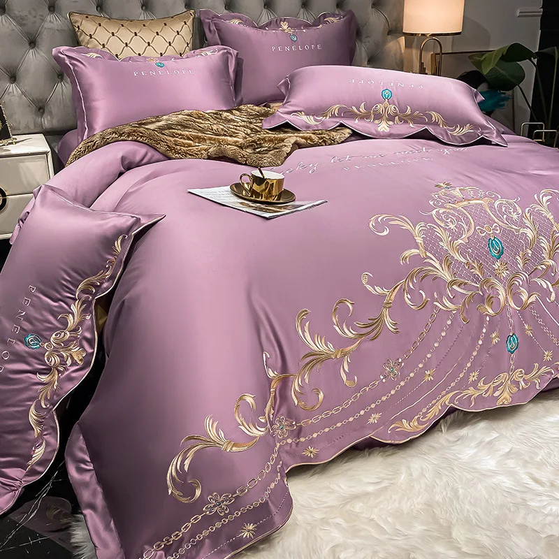European-Style Bed Sheet Four- - огляд і ціна Satin Pillowcase Silk