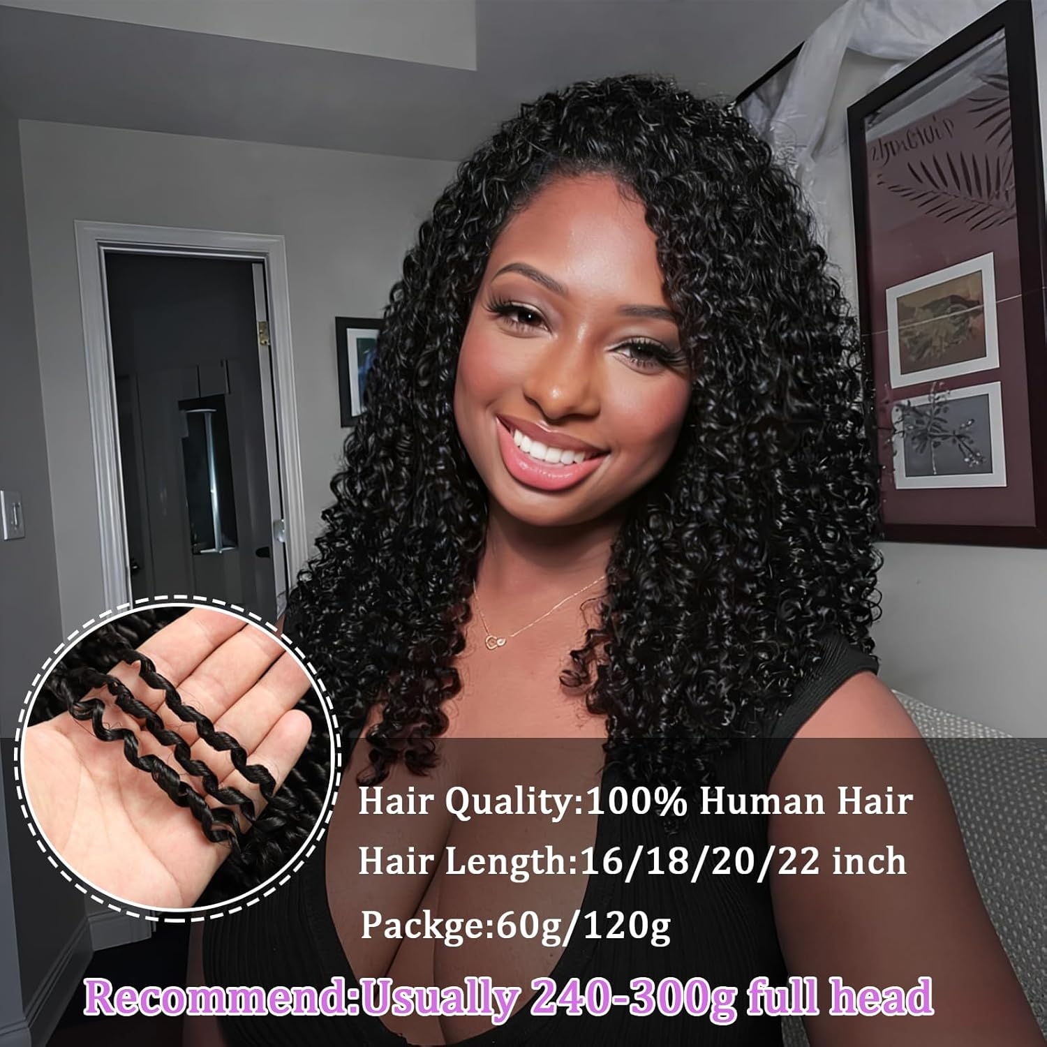 Knotless Pixie Curly Human Cro - огляд і ціна Hair Care Curly Hair