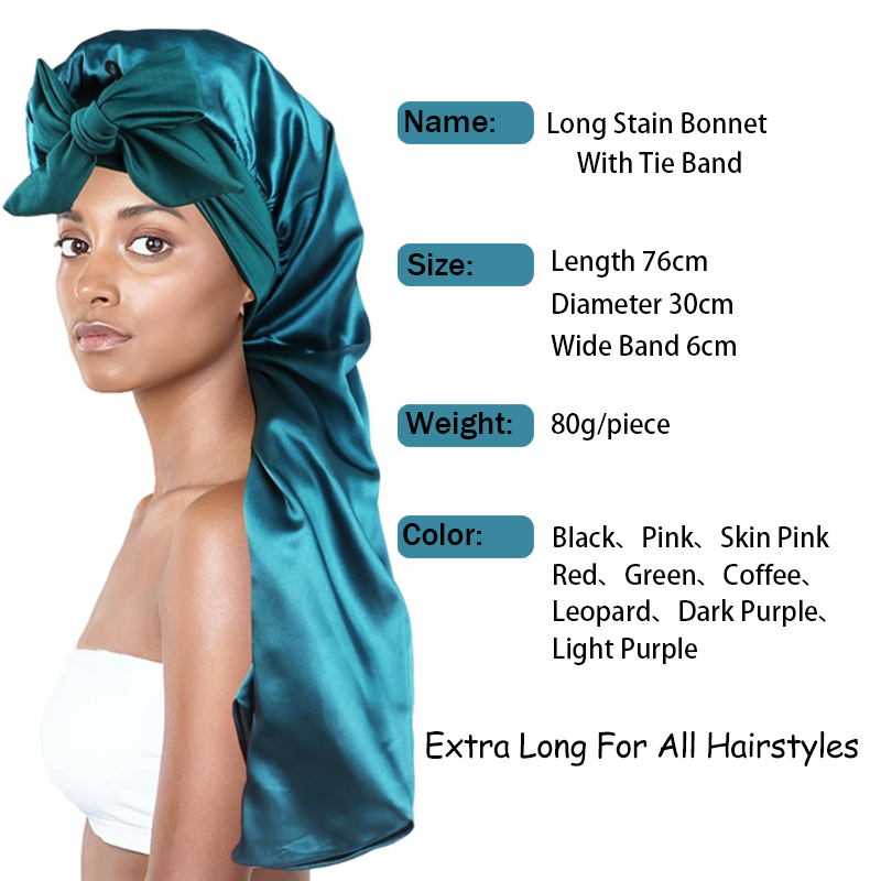 Custom Logo Long Satin Bonnet  - огляд і ціна Hair Care Logo