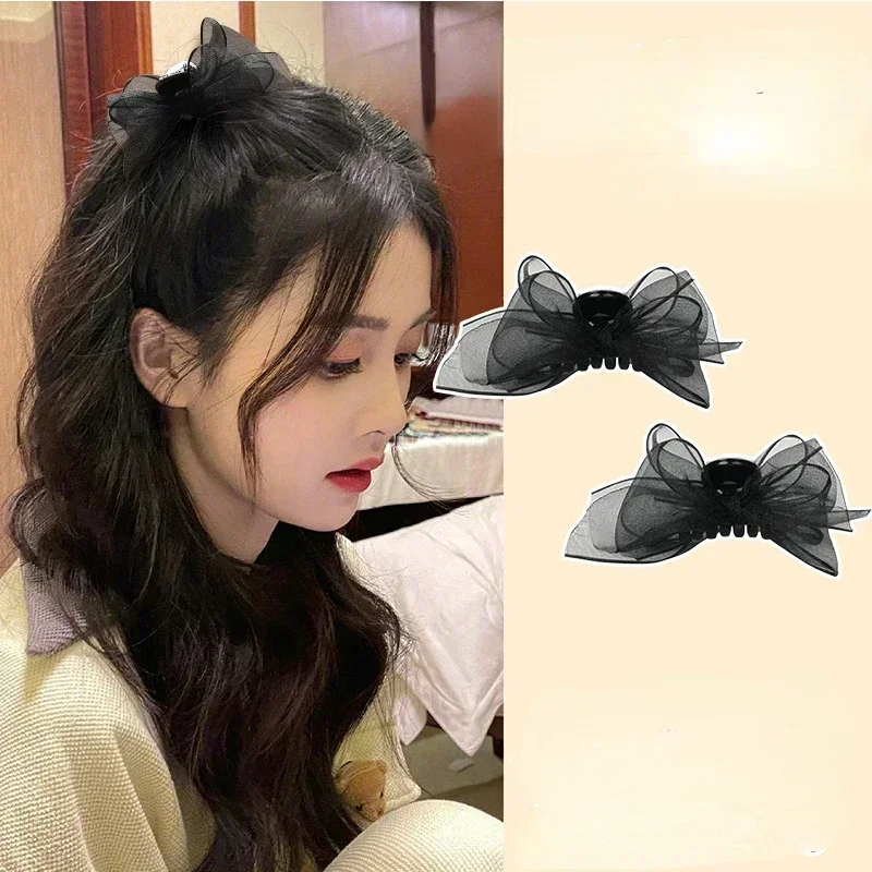 2pcs Black Matte Bowknot Mesh  - огляд і ціна Bobby Pin Bulk