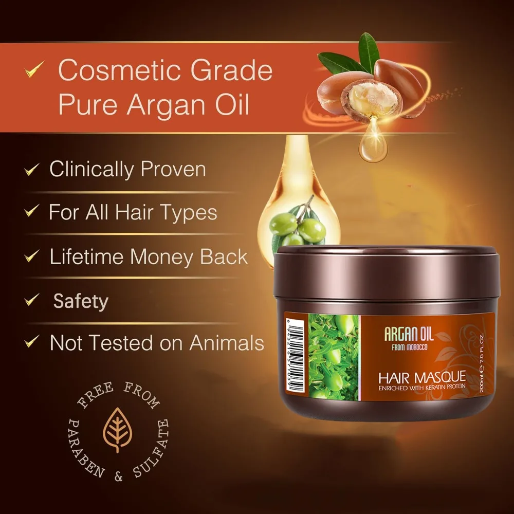 Keratin Argan Oil Hair Mask De - огляд і ціна Deep Conditioner Mask
