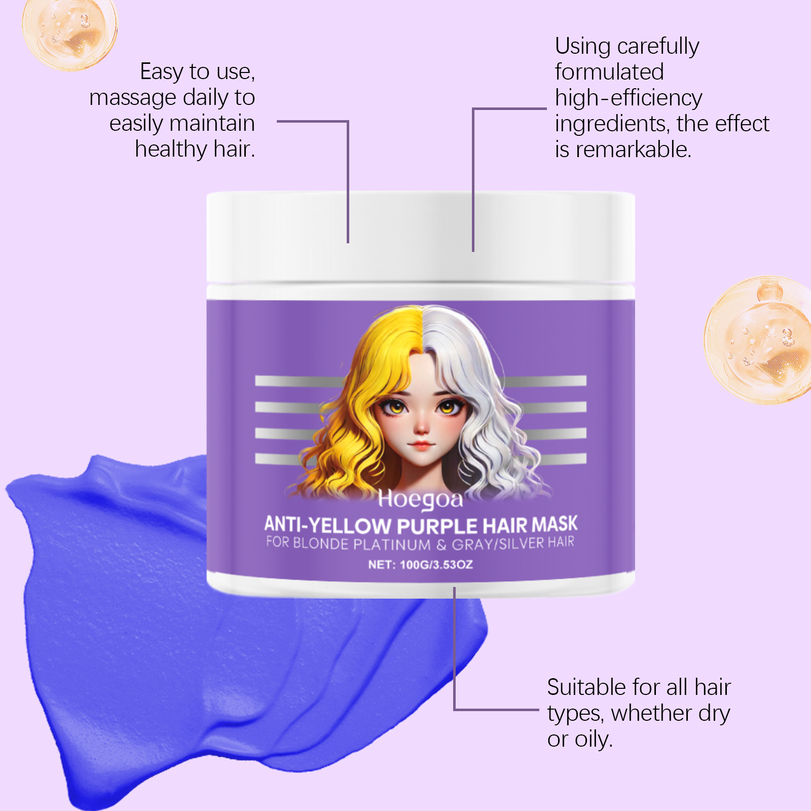 Purple Hair Mask Cover Gray Ha - огляд і ціна Deep Conditioner Mask