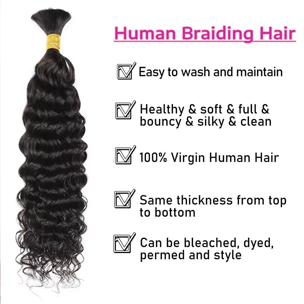 2 3 4 PCS Human Braiding Hair  - огляд і ціна Hair Care Curly Hair