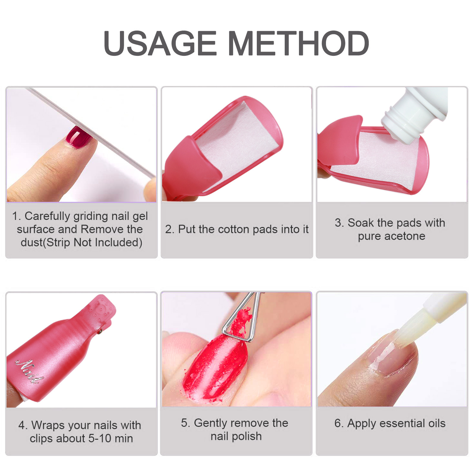 10 Pcs Nail Polish Remover Cli - огляд і ціна Hair Care Gel