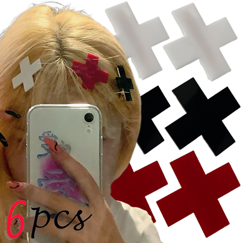 Y2K Red Cross Hair Clip Punk G - огляд і ціна Bobby Pin Bulk