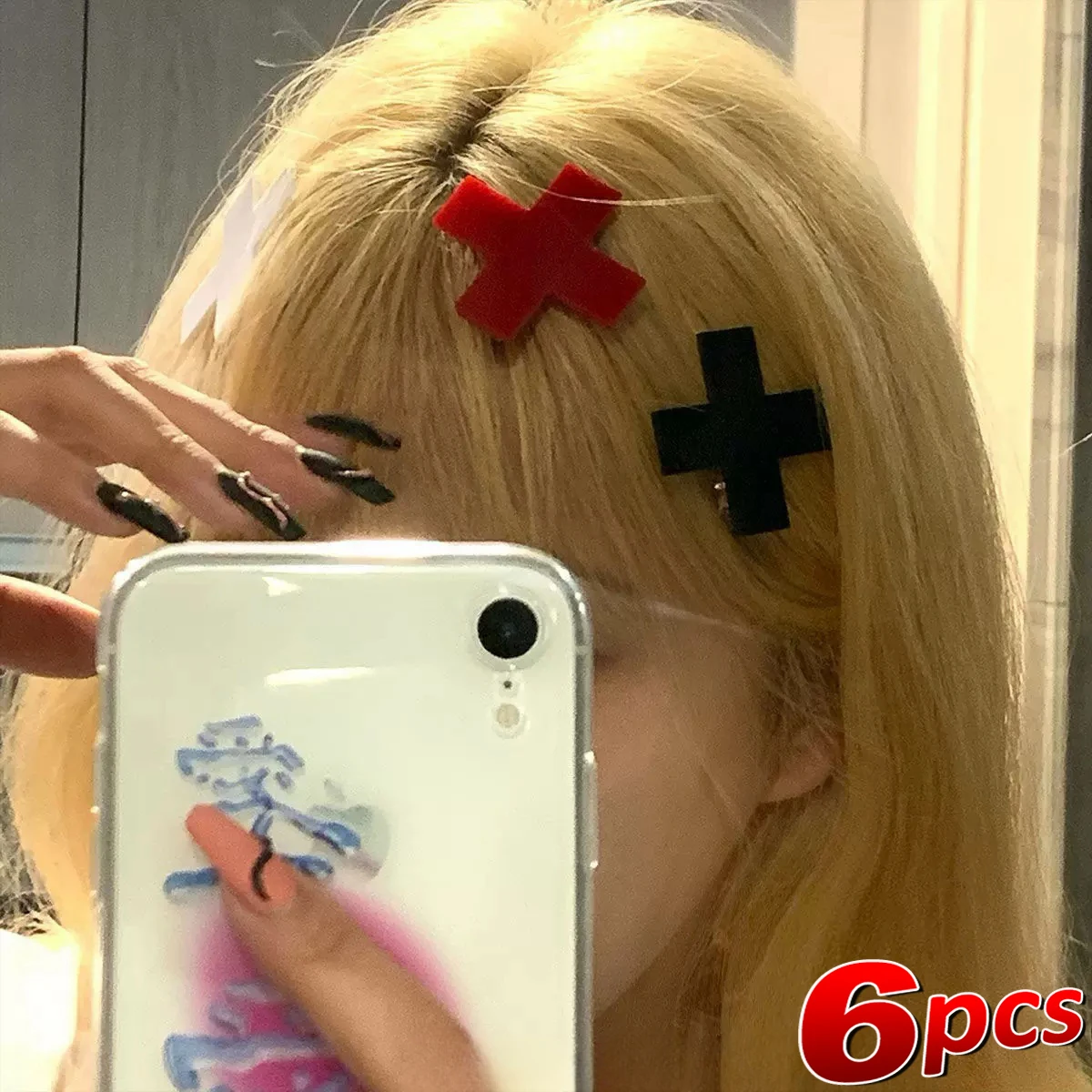 Y2K Red Cross Hair Clip Punk G - огляд і ціна Bobby Pin Bulk