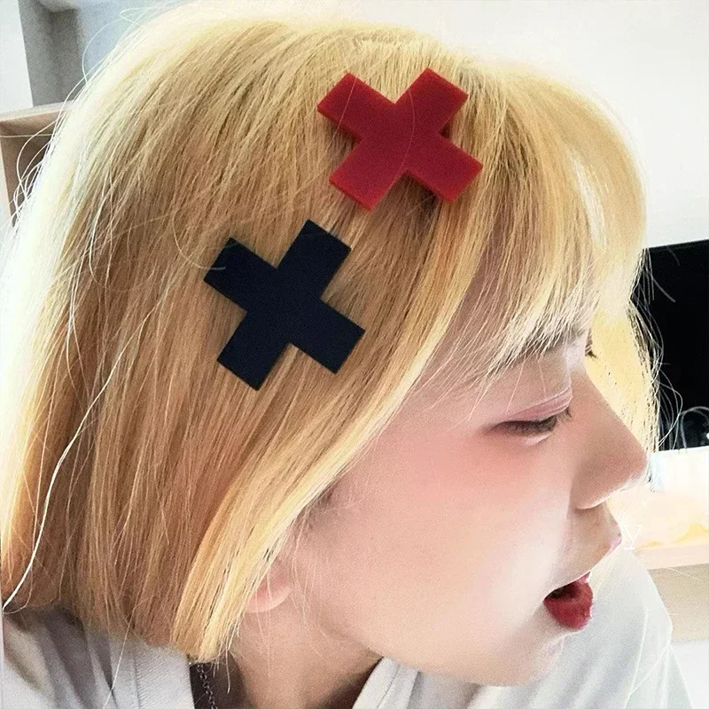 Y2K Red Cross Hair Clip Punk G - огляд і ціна Bobby Pin Bulk